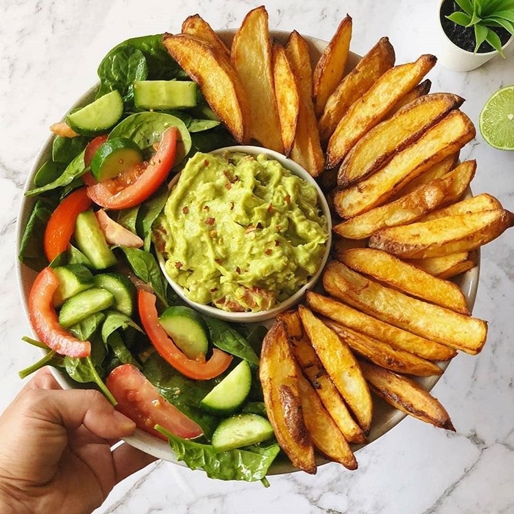 Oven Baked Crispy Fries and Guac!