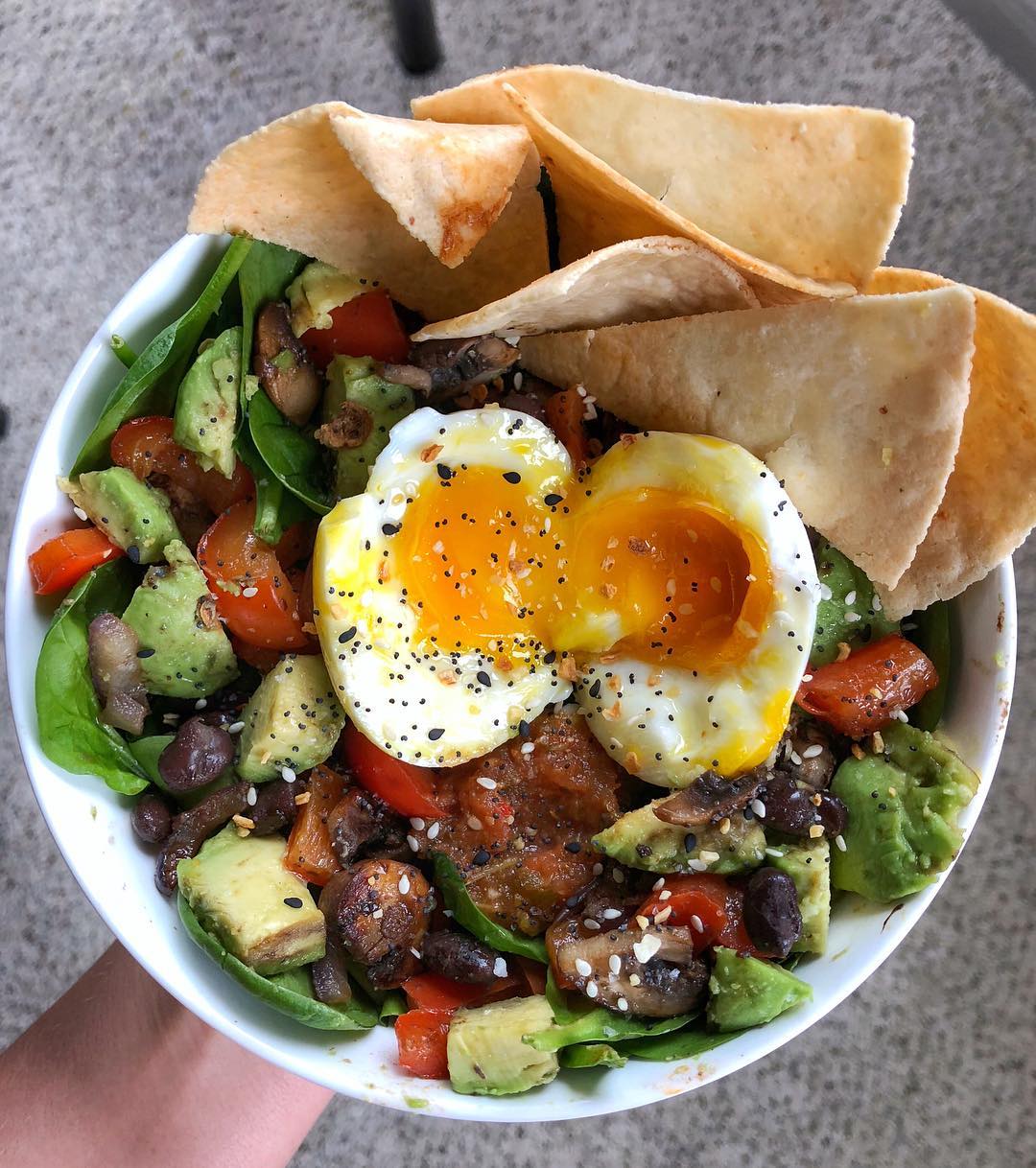 Another egg-cellent combo ft. my air fried tortilla chips that I made in my Typ… Another egg-cellent combo ft. my air fried tortilla chips that I made in my Typ…