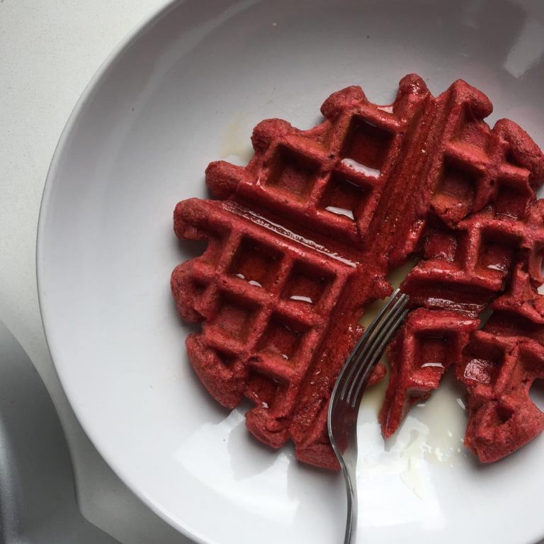 hemp protein packed gluten-free waffles made from juiced beets and watermelon?!… hemp protein packed gluten-free waffles made from juiced beets and watermelon?!…