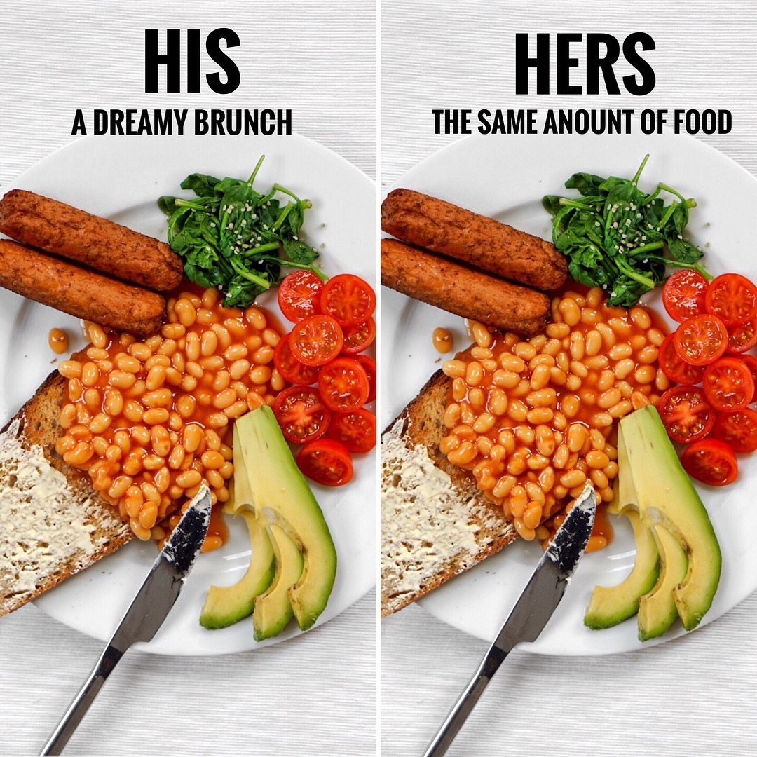 Just because you’re a woman doesn’t necessarily mean you should be eating less!!…