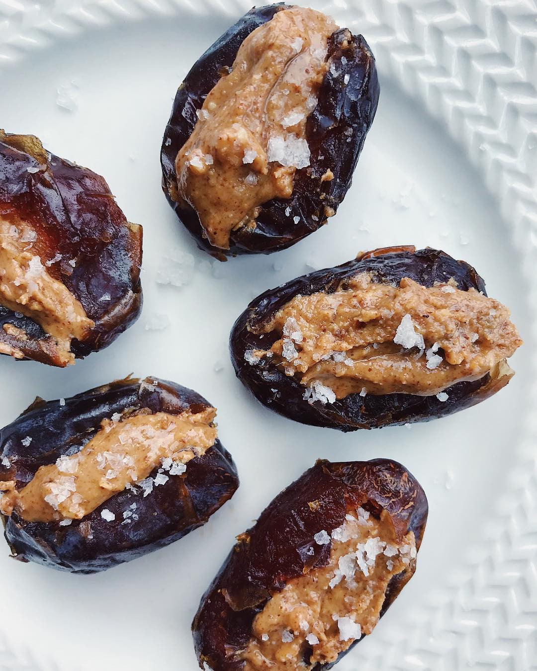 Thought of the day: less hate, more date(s) ….stuffed with almond butter & sea…