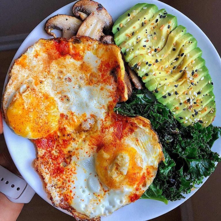 Savory breakfast plate for lunch