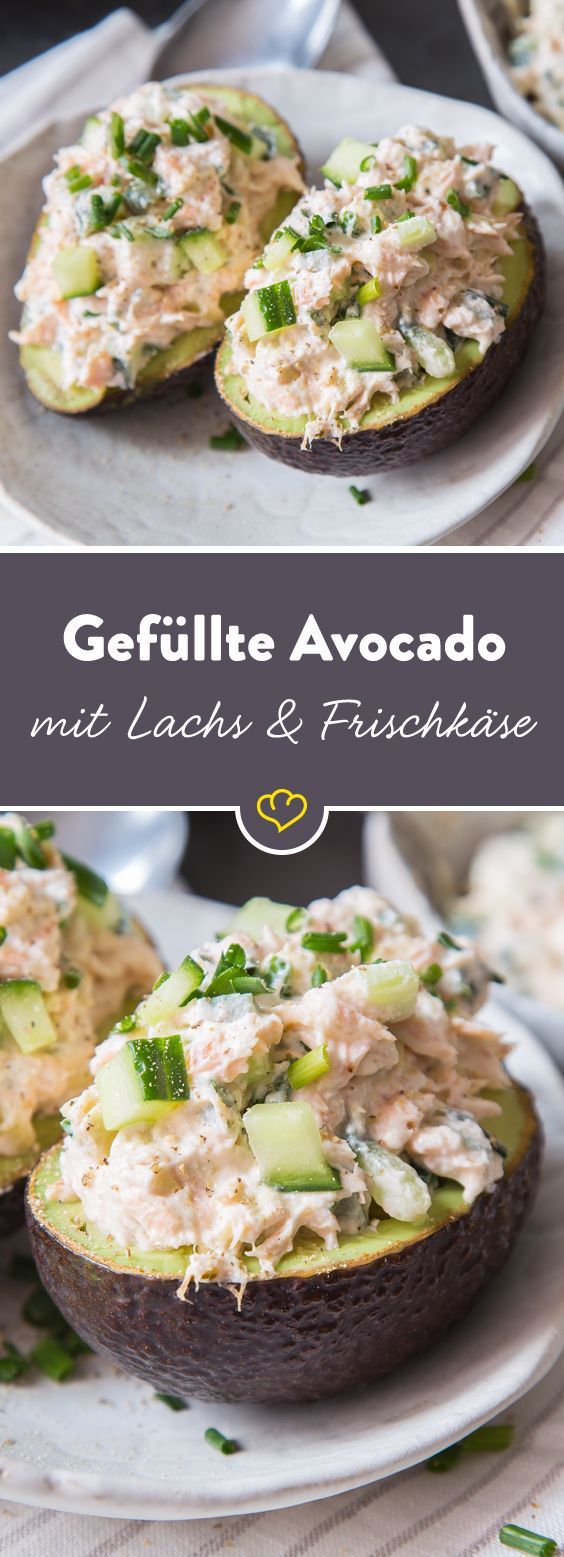 Quickly spooned: stuffed avocado with salmon cucumber cream Quickly spooned: stuffed avocado with salmon cucumber cream