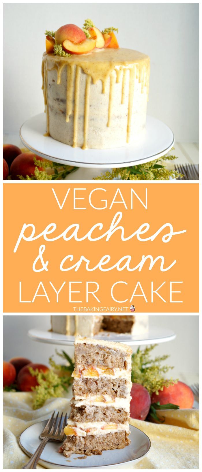 Vegan peaches & cream layer cake Vegan peaches & cream layer cake