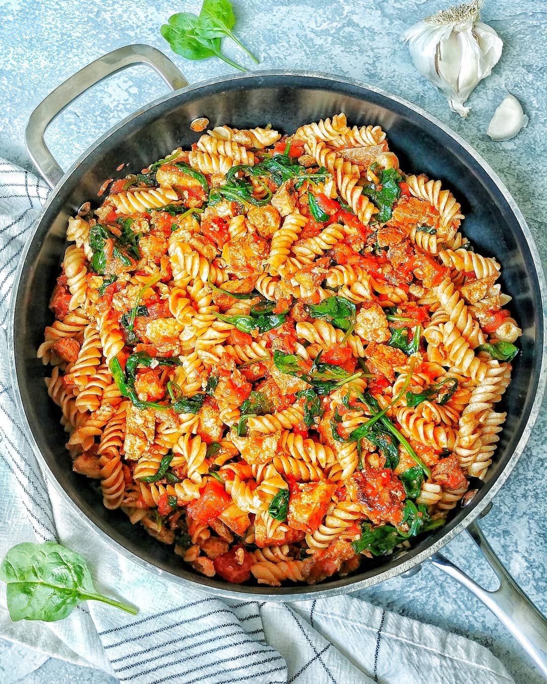 Spinach & Tofu Bolognese  I was pretty close to needing someone to take the pan …