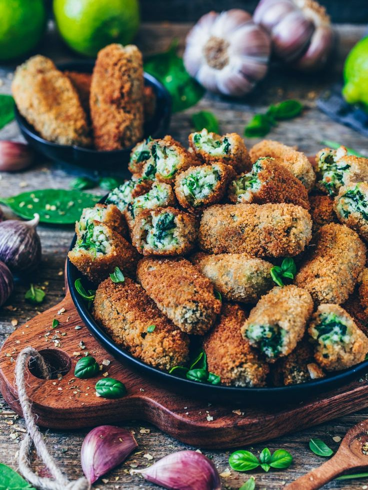 Vegane Kroketten mit Spinat (glutenfrei)