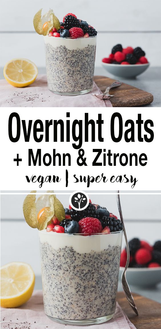 Overnight Oats mit Mohn & Zitrone Overnight Oats mit Mohn & Zitrone