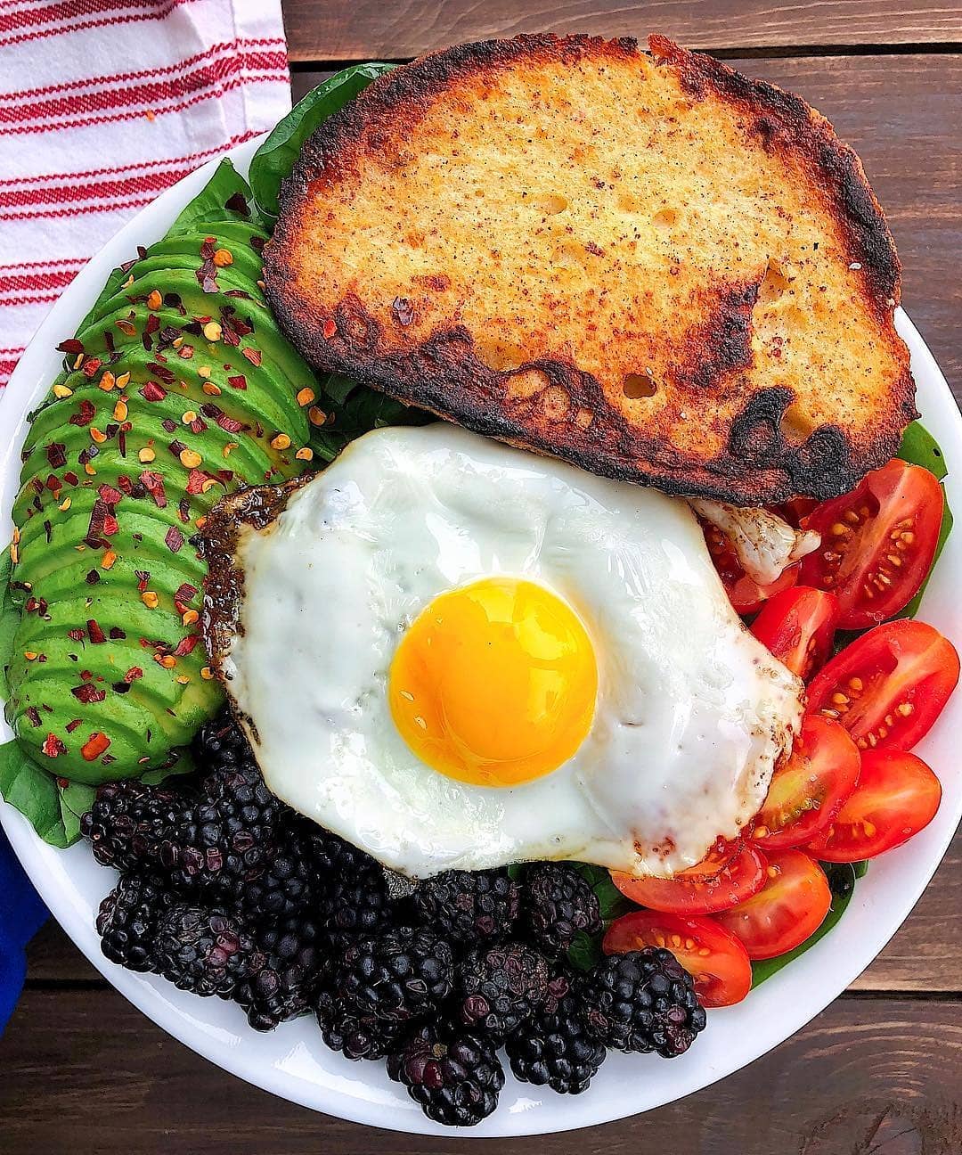 Leftover French toast paired with some savory goods
