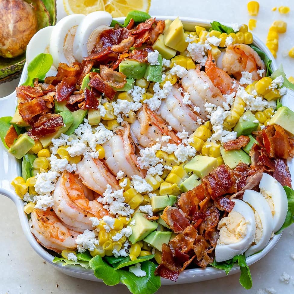 ULTIMATE Shrimp Cobb salad + Fresh Lemon-Chive Salad Dressing
{ I was thinking …