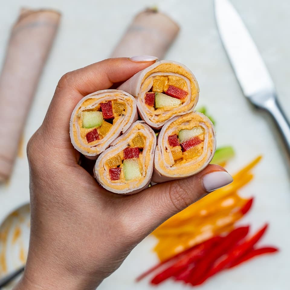 Turkey + Veggie + Hummus Wraps
{ It’s the season of parties, graduations, baby …