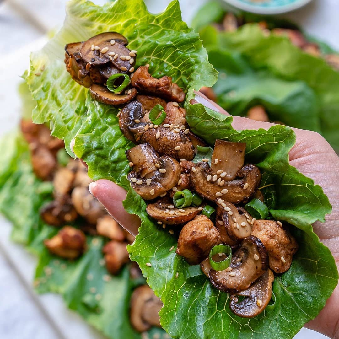 Asian Chicken Lettuce Wraps
{ Where’s our mushroom lovers at?!!  }
.
Mushrooms …