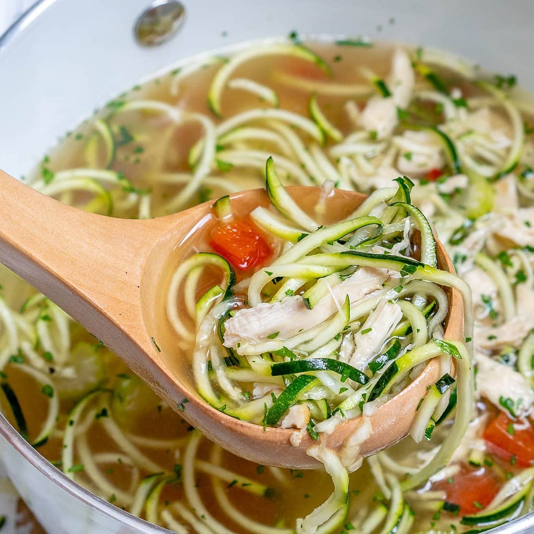 Nourishing Chicken Zoodle Soup  { I made a double batch of this soup last week a…