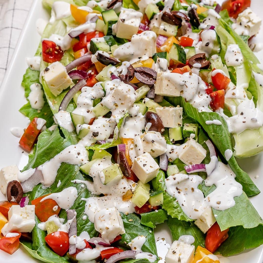 {NEW} Mediterranean Wedge Salad  Anyone still enjoying all the fresh ripe graden…