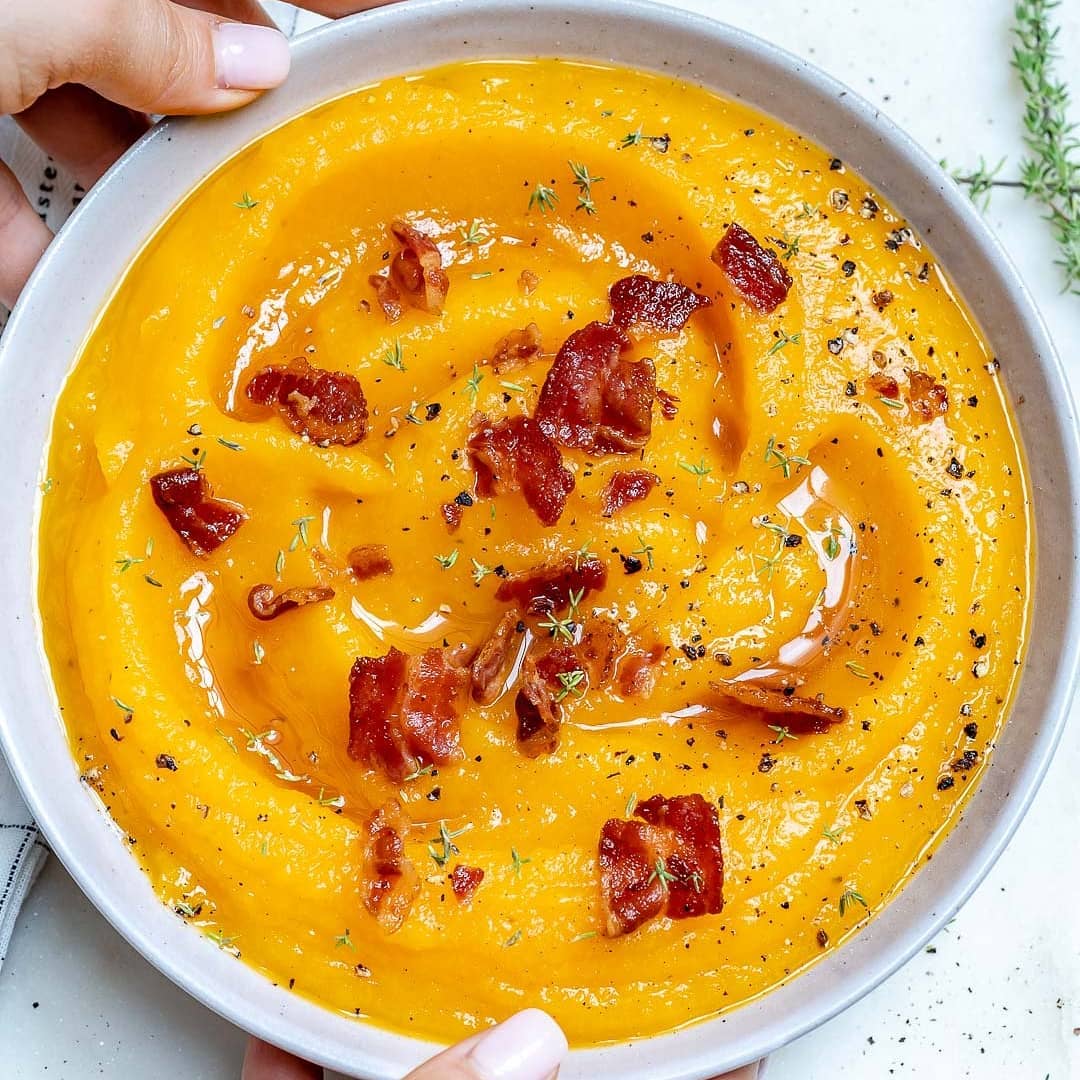{NEW} Mashed Maple Butternut Squash with Crumbled Bacon  .
makes 6 servings .
In…