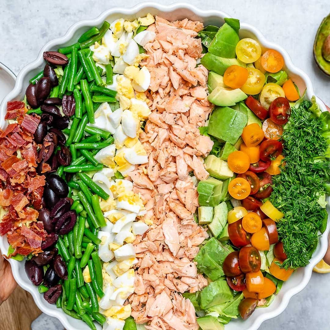 {NEW} Salmon Cobb Salad  I know we’re approaching cold weather, but I still CRAV…