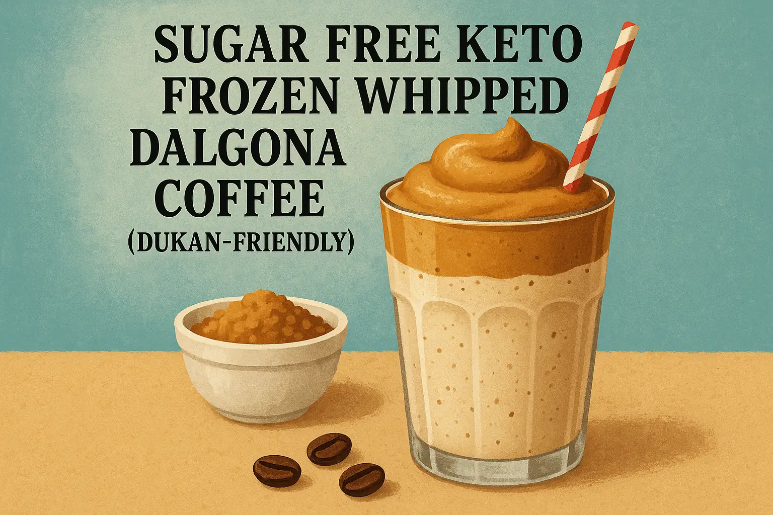 Sugar Free Keto Frozen Whipped Dalgona Coffee (Dukan-Friendly) Sugar Free Keto Frozen Whipped Dalgona Coffee (Dukan-Friendly)